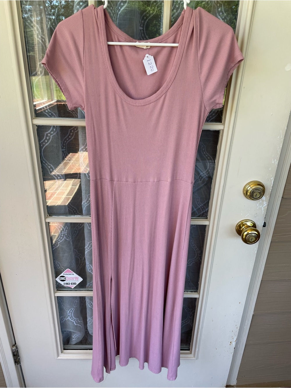 See You Monday Los Angeles XL Dusty Rose Ribbed Maxi Dress High Slit 🌹